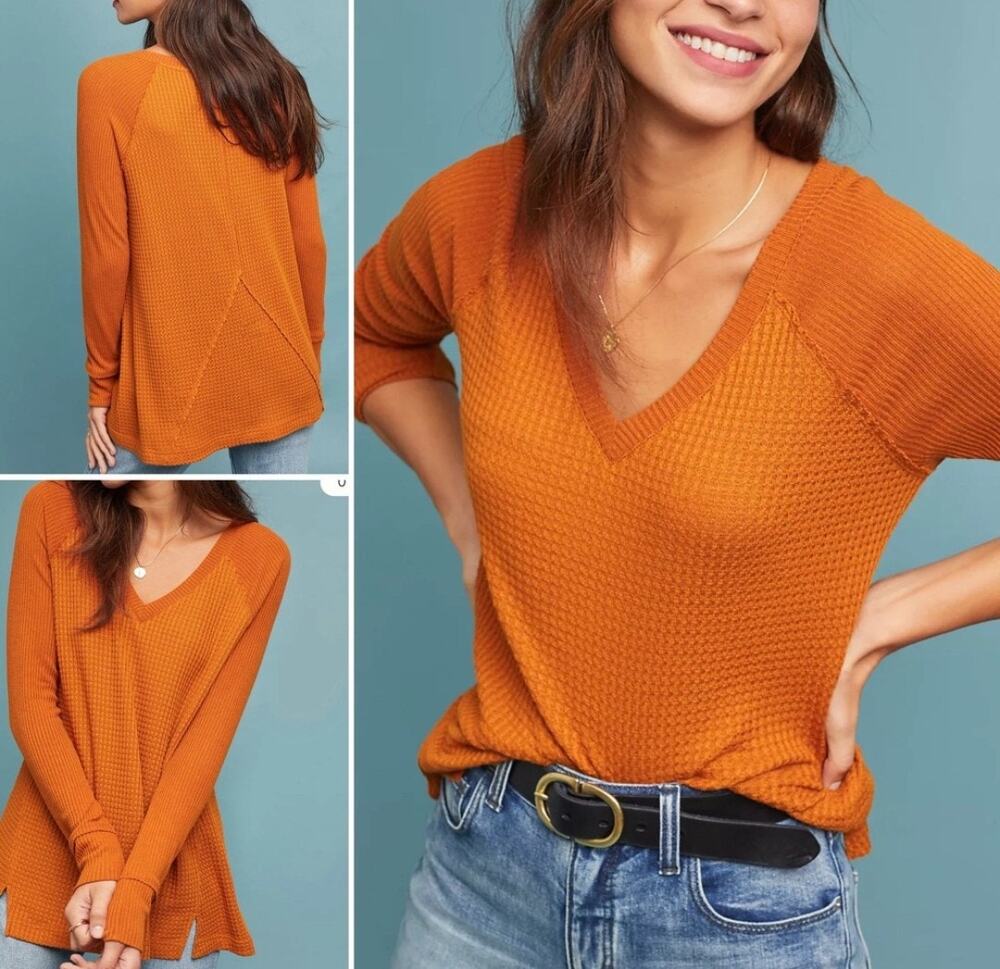 Maeve by Anthropologie Pearson Waffle fall casual autumn relaxed boho casual M